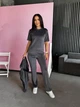 Жіночий велюровий костюм трійка (футболка+штани+кофта) Uaclothes 50-52 Графітовий (like33846-142511358) - изображение 2