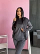 Жіночий велюровий костюм трійка (футболка+штани+кофта) Uaclothes 50-52 Графітовий (like33846-142511358) - изображение 3