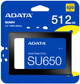 Dysk SSD ADATA Ultimate SU650 512 GB 2,5" SATAIII 3D NAND (ASU650SS-512GT-R) - obraz 5