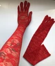 Довгі мереживні рукавички ажурні Honey Fashion Accessories S/M/L червоний (7-41) - зображення 4