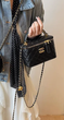 Жіноча сумка в стилі Chanel чорна з ланцюжком Маленька сумочка Шанель - зображення 1