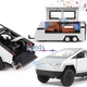 Коллекционная моделька Tesla Cybertruck с прицепом трейлером металлическая машинка игрушка с подсветкой и звуковыми эффектами Серый (8028281) - изображение 3