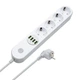 Сетевой фильтр питания ColorWay CW-CHE44W, 4 розетки/4USB White 2M (CW-CHE44W) - изображение 1