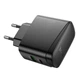 Адаптер мережевий HOCO Bright PD charger CS63A |1USB/1Type-C, 65W/3A| Колір Black - изображение 4