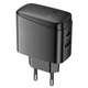 Адаптер мережевий HOCO Bright PD charger CS63A |1USB/1Type-C, 65W/3A| Колір Black - изображение 5