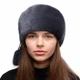 Шапка норкова Хутряний Стиль Кубанка м'яка 54-60 Темно-синя (034/B) - зображення 1