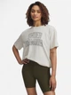 Футболка оверсайз длинная женская Under Armour Rival OS Campus Tee 6007883-110 S Бежевая (198632385524) - изображение 1