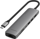 Hub USB Satechi 7 in 1 USB-C Slim Multiport Grey (810086361496) - obraz 1