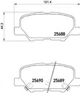 Гальмівні колодки BREMBO P61111 Citroen C4; Mitsubishi ASX, Outlander; Mazda 6 GHY92648ZD, GHY92648ZC, 4605B806 - зображення 1