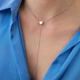 Серебряное колье "Сердечко" (регулируемая длина) OR121165 Онікс - изображение 2