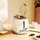 Тостер Hoco HE50 Retro toaster 850W 38mm slot Milky white - изображение 4