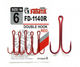 Двойной крючок Fanatik FD-1140 Red № 6 Красный - изображение 2