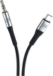 Кабель 3MK AUX USB-C - Jack 3.5 mm 1 m Black (5903108528788) - зображення 3