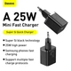 Сетевое зарядное устройство адаптер BASEUS Super Si Quick Charger (TZCCSUP-L02) |1Type-C, 3A/25W, поддержка быстрой зарядки QC/PD, многоуровневая система защиты, универсальная совместимость| + Кабель Type-C to Type-C в комплекте |1 м| Черный - изображение 3