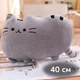 Мягкая плюшевая игрушка подушка кот пушин для игр и сна 40 см серый (9123) - изображение 1
