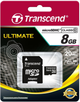 Karta pamięci Transcend MicroSDHC 8GB Class 10 + adapter (TS8GUSDHC10) - obraz 2