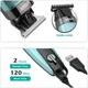 Акумуляторна машинка триммер для стрижки волосся та бороди з USB та LED дисплеєм VGR V-975 Pro Блакитний + Масло для змащування ножа - изображение 2