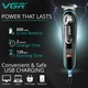 Акумуляторний триммер для стрижки волосся та бороди з USB та LED-дисплеєм VGR V-075 Pro Чорний + Олія для лез - изображение 3