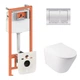 Готовое решение Qtap для ванной комнаты: подвесной унитаз Swan Ultra Quiet 485x360x320 + комплект инсталляции Nest 4 в 1 (квадратная клавиша Chrome) - изображение 1