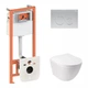 Готовое решение Qtap для ванной комнаты: подвесной унитаз Jay Ultra Quiet 485x360x320 + комплект инсталляции Nest 4 в 1 (круглая клавиша Satin) - изображение 1