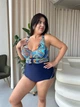 Женский слитный купальник Plus size Ghazel синий с принтом L (SW1572/1) - изображение 6