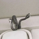 Кольцо Змея кольцо кольцо со змеей Snake серебряный цвет - изображение 2