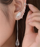 Серьги кафы клипс на два уха крылья ангела белые кристаллы - изображение 3
