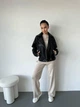 Жіноча куртка колір чорний 42-46 oversized (710) - зображення 4