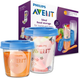 Zestaw pojemnikow do przechowywania pokarmow Philips Avent SCF721/20 10 x 180 ml + 10 x 240 ml z zakrętkami + 1 łyżeczka (8710103671800) - obraz 1