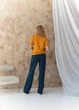 Женская футболка вязаная ART KNIT горчичная, S 040590 - изображение 5
