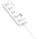 Cетевой удлинитель Ldnio SC5415 (фильтр, 5 розеток, 3 порта USB, 1 Type-C, до 20 Вт, быстрая зарядка, кабель 2 метра) - Белый - изображение 3