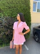 Женский костюм: платье-пиджак с шортами M-L розовый+белый - изображение 3
