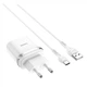 Зарядний пристрій Hoco C12Q 1USB 18W + Type-C Cable White - зображення 1