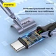 Кабель Foneng X95 USB–Type-C 3 A, 1,2 м — быстрая зарядка QC3.0/PD, прочная нейлоновая оплётка, металлические коннекторы. Идеально подходит для смартфонов и планшетов, обеспечивает надёжную передачу данных и питания - изображение 4