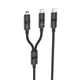 Кабель Foneng XS10 2-в-1 Type-C→Lightning 60 Вт/PD 27 Вт — быстрая зарядка iPhone и MacBook, поддержка OD4.0, светодиодный индикатор, длина 1,2 м, нейлоновая оплётка. Надёжный кабель для питания и передачи данных Черный - изображение 1