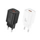 Сетевой адаптер Foneng EU68 18 Вт, USB-A, быстрая зарядка 5 V/9 V/12 V, компактный корпус универсальное зарядное устройство для смартфонов и планшетов компактный дизайн, поддержка QC Белый - изображение 3