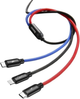 Кабель Baseus Three Primary Colors USB  to USB Type-C + Lightning + microUSB 0.3 м 3.5A Black (CAMLT-ASY01) - зображення 3