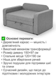 Диван-кресло Томас-120 размер 150×97 см, светло-серый - изображение 3