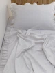 Комплект постільної білизни Cozy з рюшами білий Євро 200*220 см, простирадло 220*240 без резинки - изображение 3