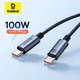 100W 5A кабель для швидкого заряджання Baseus type-C Power Delivery 2.0 для iPhone, Samsung, Xiaomi, iPad, iMac, MacBook. Передача даних. Чорний 2м. - изображение 1