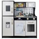 Детская деревянная кухня KRUZZEL CP22116, большой игровой набор со светом, звуком и посудой, черная - изображение 1