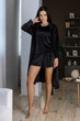 Комплект пижама с шортами + халат Кч1550ш MiaNaGreen L Черный - изображение 2