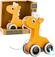 Zabawka do ciągnięcia na sznurku LEAN Toys Żyrafa z piszczałką Żółta 22910 (5905991052593) - obraz 2