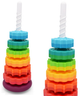 Piramida-sorter z układanką LEAN Toys Wieża tęczowa 6 elementów 21058 (5905991036241) - obraz 3