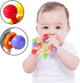 Gryzak-zabawka sensoryczna dla niemowląt LEAN Toys z grzechotką Kolorowa 25051 (5905991061113) - obraz 3