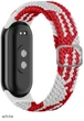 Ремешок тканевый Braided Loop MRK для фитнес браслета Xiaomi Mi Band 8/9/10 с металлическим регулятором длины Красный с белым (mrk6414) - изображение 1