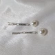 Серебряные длинные серьги с Белым жемчугом серебро 925 пробы Черненное 2136с 6.94г - изображение 4
