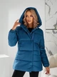 Женская зимняя куртка с капюшоном KHAN 01005 46 Аквамариновый ( KH - 01005/3 C ) - изображение 4