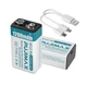 Акумулятори Крона Pujimax 6F22 9V з USB роз'ємом White/Blue, 1200mAh (2 шт + кабель) (16228-2) - зображення 2