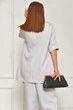 Пиджак женский однотонный светло-серого цвета Fashion размер 44 (204707) - изображение 3